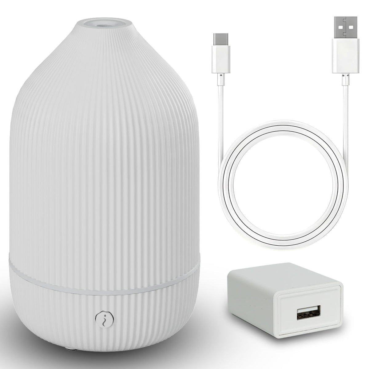 Car Diffuser for Essential Oils, Small Portable Car Essential Oil Diffuser with Built-in USB Cable, Mini Aromatherapy Air Scent Humidifier Diffuser for Travel/Office/Home (Elegant Black)