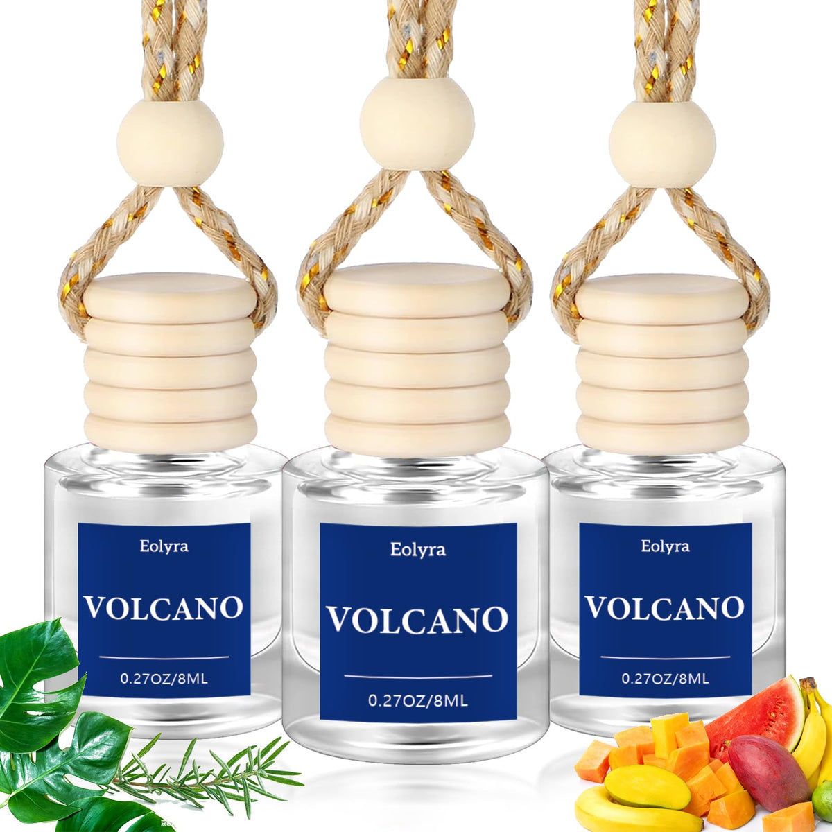 Hanging Car Air Freshener (Pack of 3) : Luxury Car Perfume for Women Men | Cute & Reusable Bottle with 45+ Days Long-Lasting Fragrance Oil Diffuser, Black ice