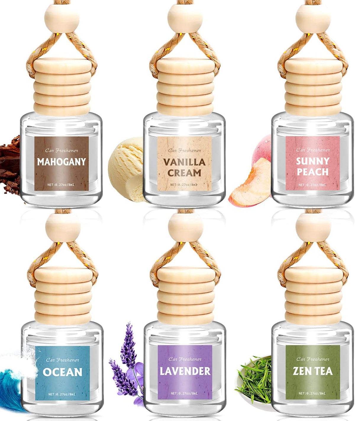 AROIC 24 Pack Car Air Freshener Diffuser, Hanging Essential Oil Diffuser