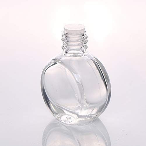 10 Pcs 8ml Hanging Essential Oil Diffuser,Empty Clear Glass Oblate Car Air Freshener Perfume Aromatherapy Pendant Bottle Vials With Wooden Caps & Hanging String-FREE 1 Funnel&Dropper
