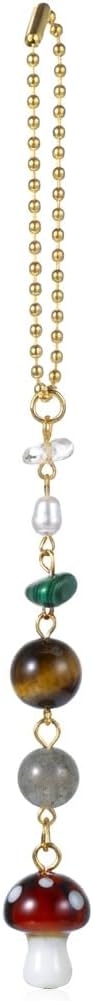Mushroom Rear View Mirror Charm, Cute Mushroom Car Decor Mirror Hanging Charms, Boho Car Accessories for Rear View Mirror, Beaded Hanging Ornament Interior Decoration for Women Girls