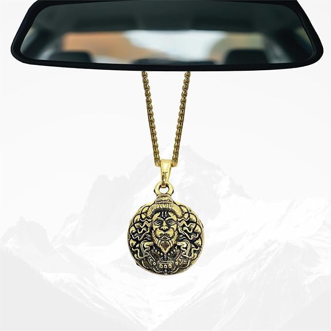 The Great Indian Store Metal Shiva Trishul Car Hanging Accessories, Maha dev Hanging Ornament Idol for Car, Good Luck/Gifting Pack of 2 (2, Shiva Trishul)
