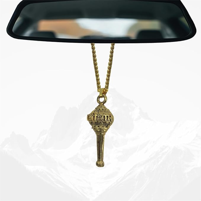 The Great Indian Store Metal Shiva Trishul Car Hanging Accessories, Maha dev Hanging Ornament Idol for Car, Good Luck/Gifting Pack of 2 (2, Shiva Trishul)