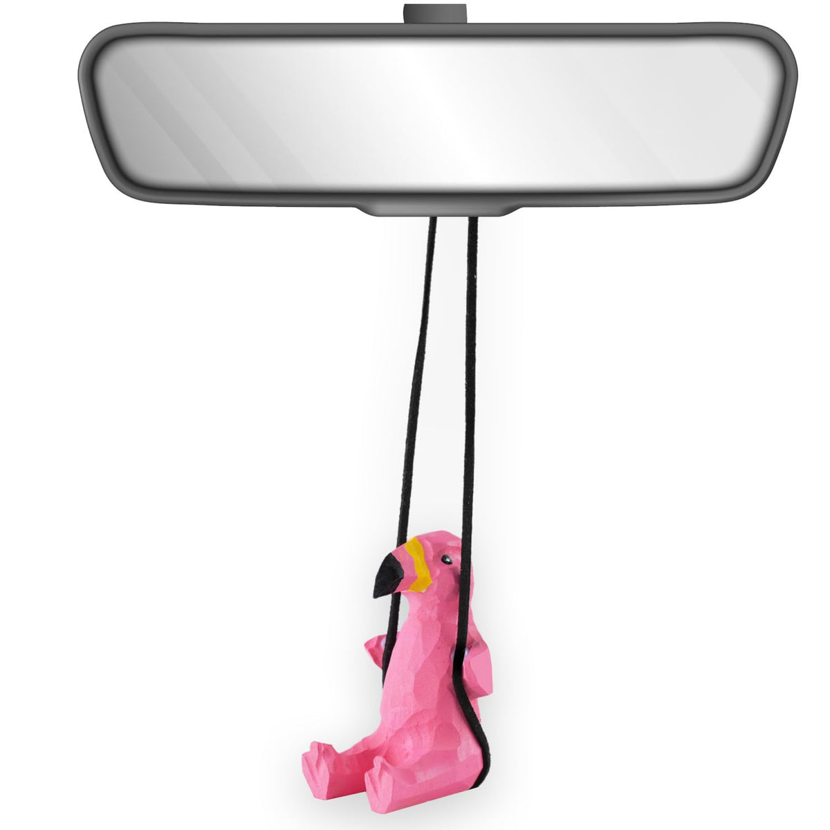 Handmade Wooden Swinging Giraffe Car Hanging Ornament - Cute Hand Carved Painted Wood Giraffe Figurine Car Mirror Hanging Accessories Decor Gifts