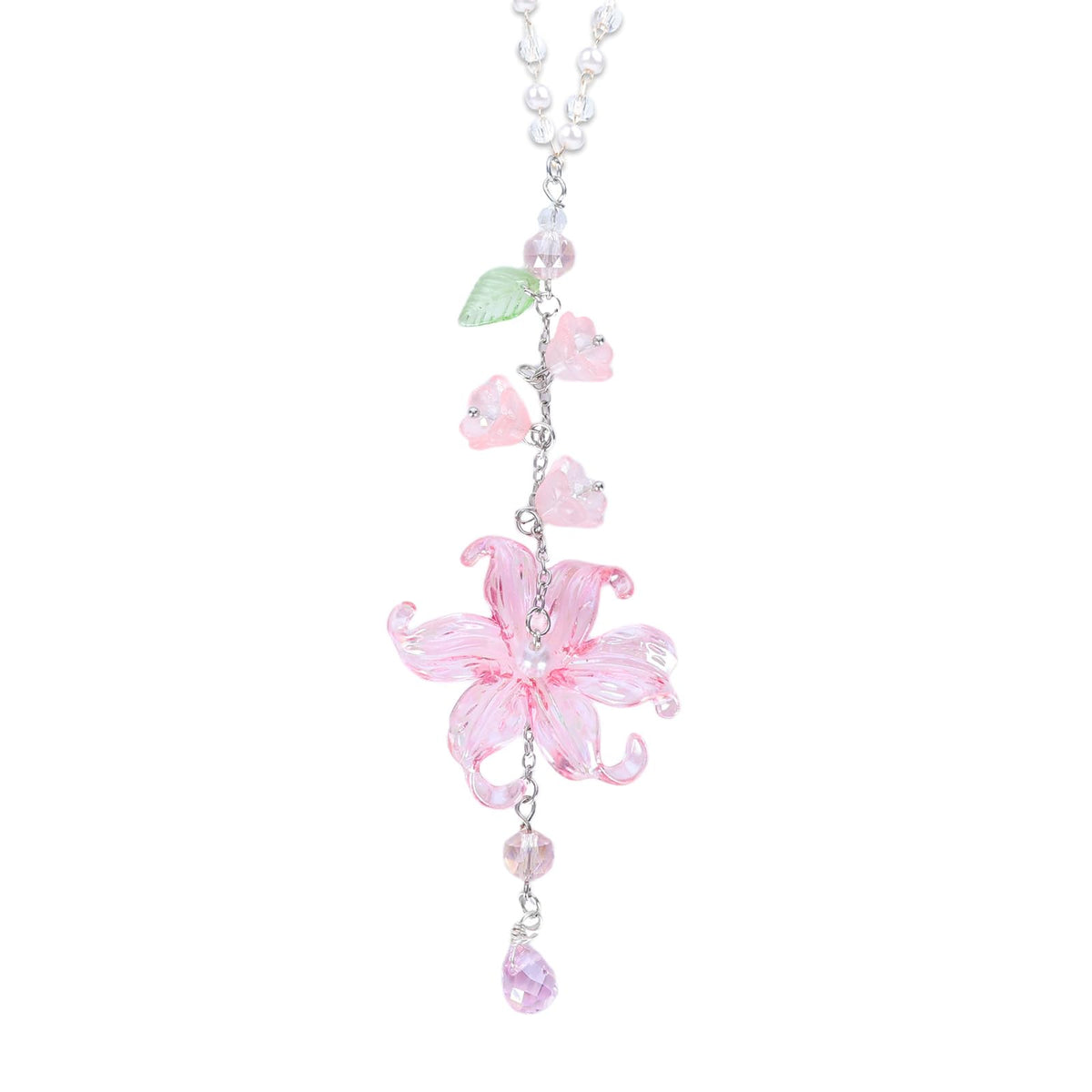 Lily of the Valley Leaf Car Charm White Summer Waterlily