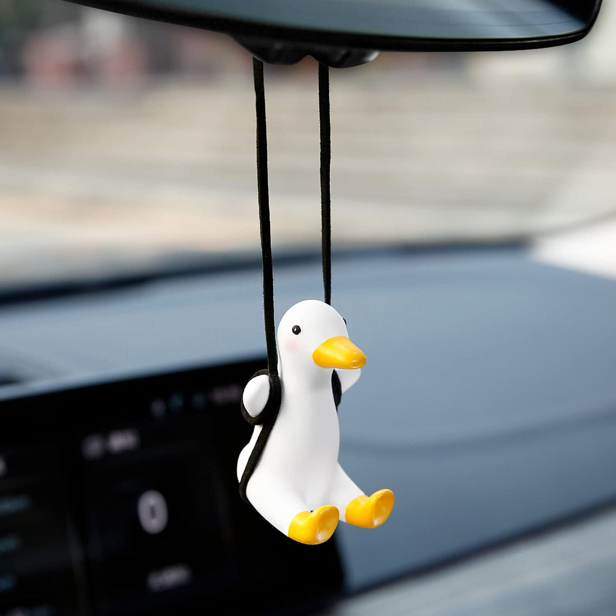 YGMONER Cute Swinging Ghost Car Mirror Hanging Ornament Halloween Car Interior Accessories (Ghost)