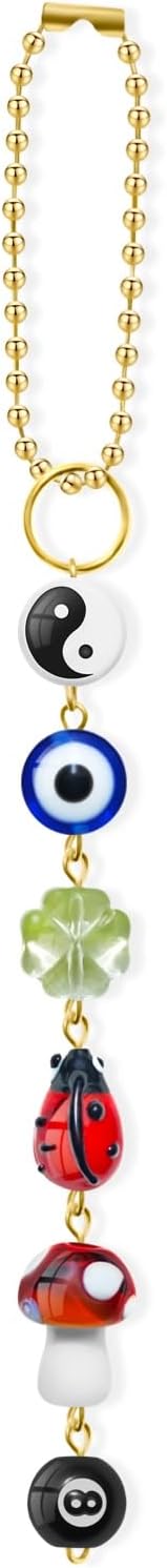 Evil Eye Car Hanging Ornament, Cute Good Luck Rearview Mirror Charm