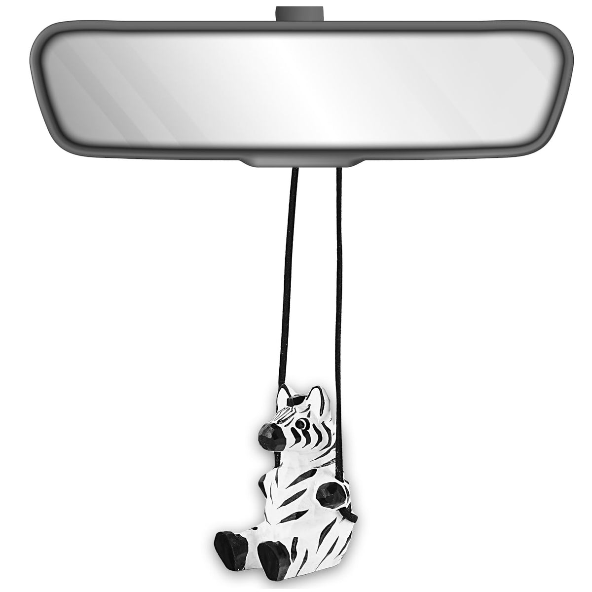 Handmade Wooden Swinging Giraffe Car Hanging Ornament - Cute Hand Carved Painted Wood Giraffe Figurine Car Mirror Hanging Accessories Decor Gifts