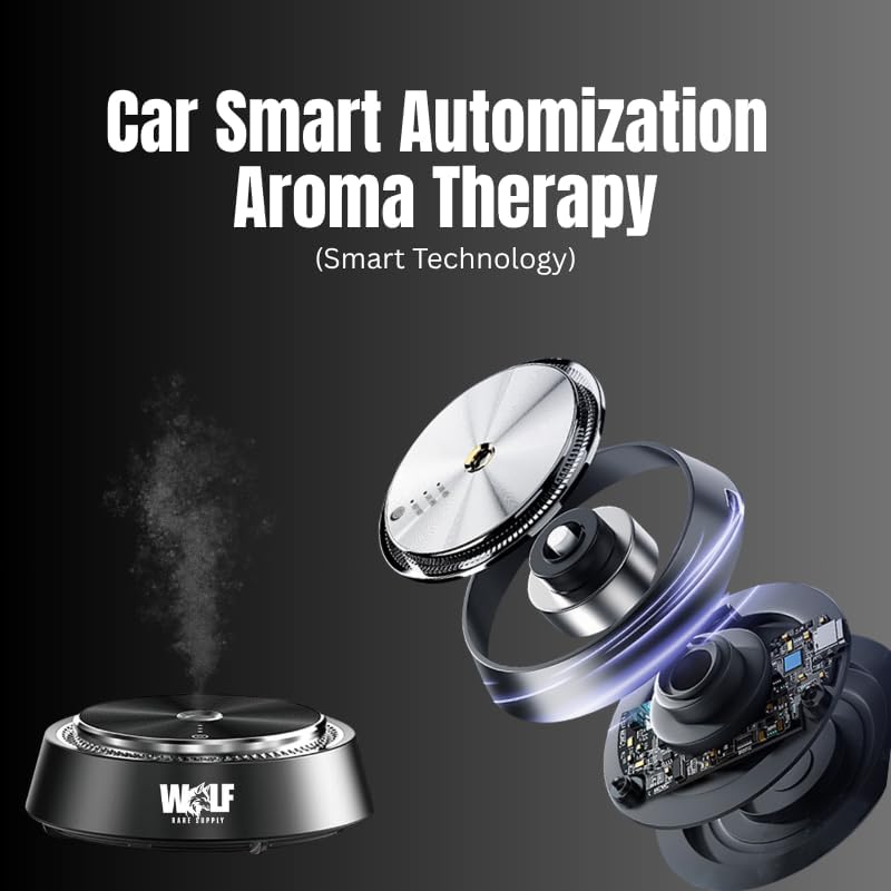Smart Car Atomizing Aromatherapy Car Scent Diffuser | Aluminum Alloy Cordless | Automatic Shut On/Off with Motion Sensor | Wireless Essential Oil Low Noise Air Freshener Diffuser (Fragrance Included)