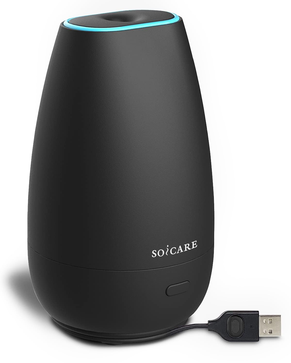 Car Diffuser for Essential Oils, Small Portable Car Essential Oil Diffuser with Built-in USB Cable, Mini Aromatherapy Air Scent Humidifier Diffuser for Travel/Office/Home (Elegant Black)