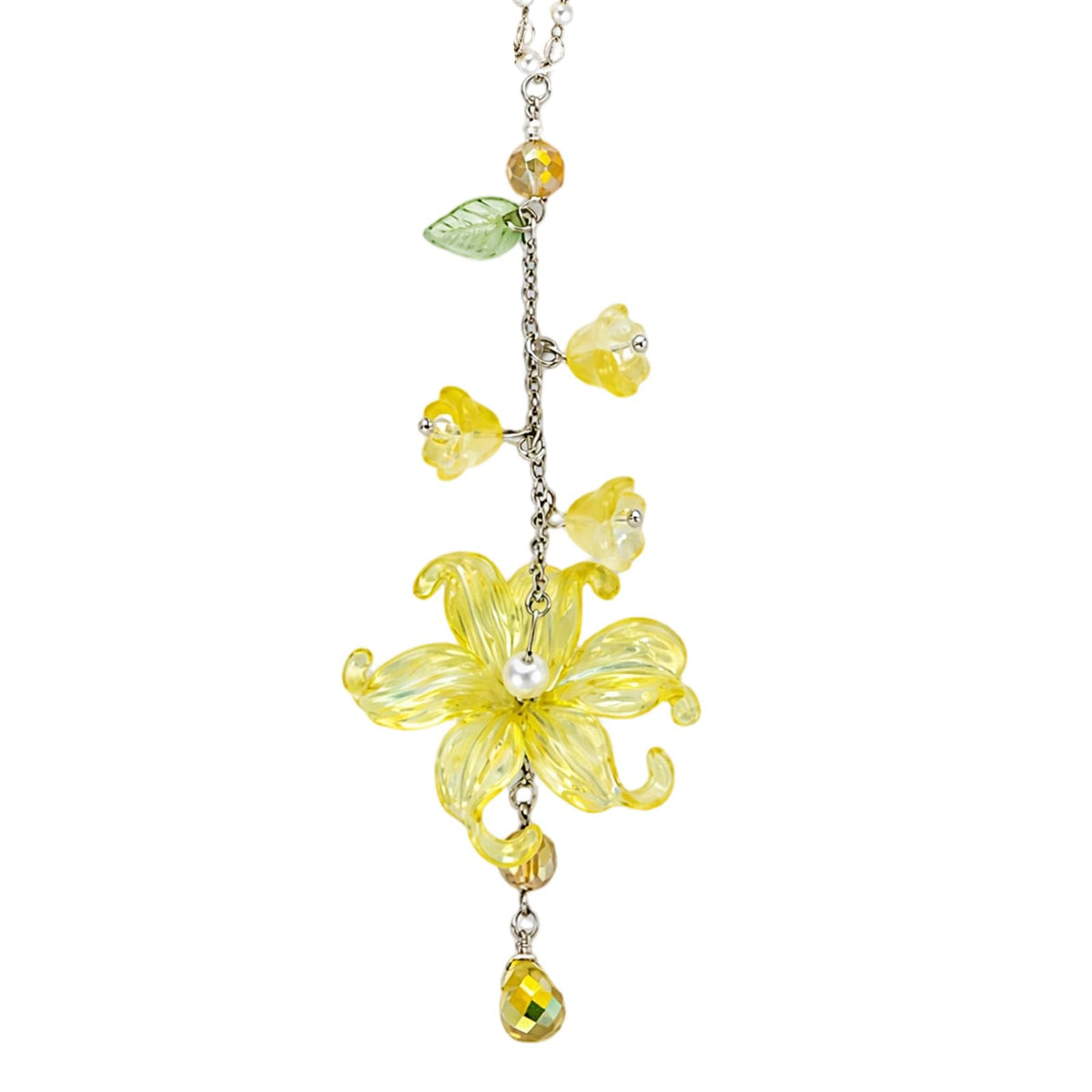 Lily of the Valley Leaf Car Charm White Summer Waterlily