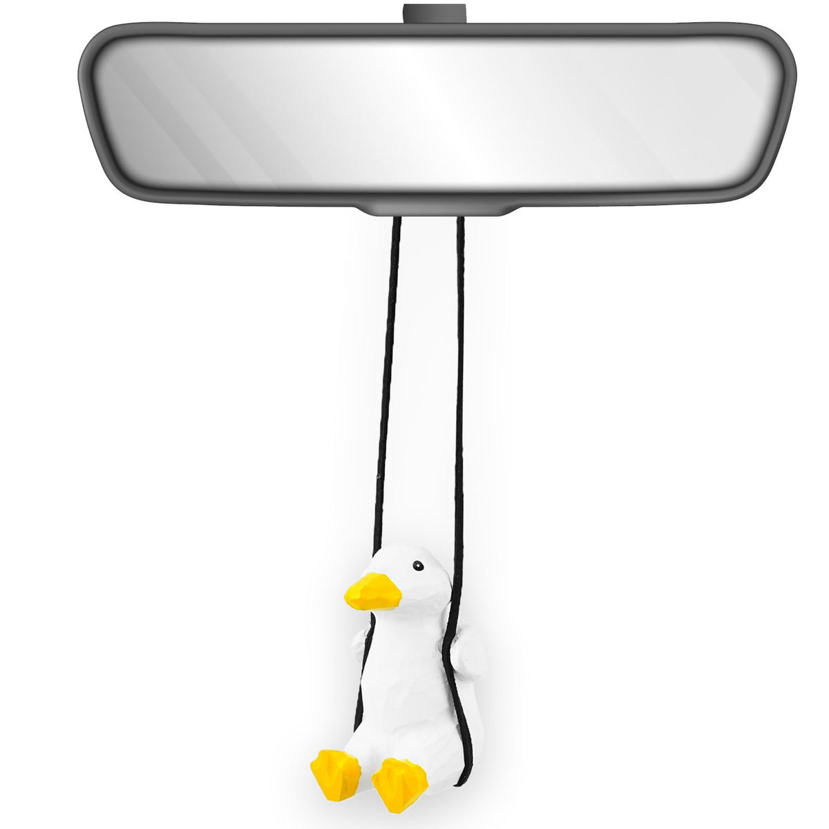 Handmade Wooden Swinging Giraffe Car Hanging Ornament - Cute Hand Carved Painted Wood Giraffe Figurine Car Mirror Hanging Accessories Decor Gifts