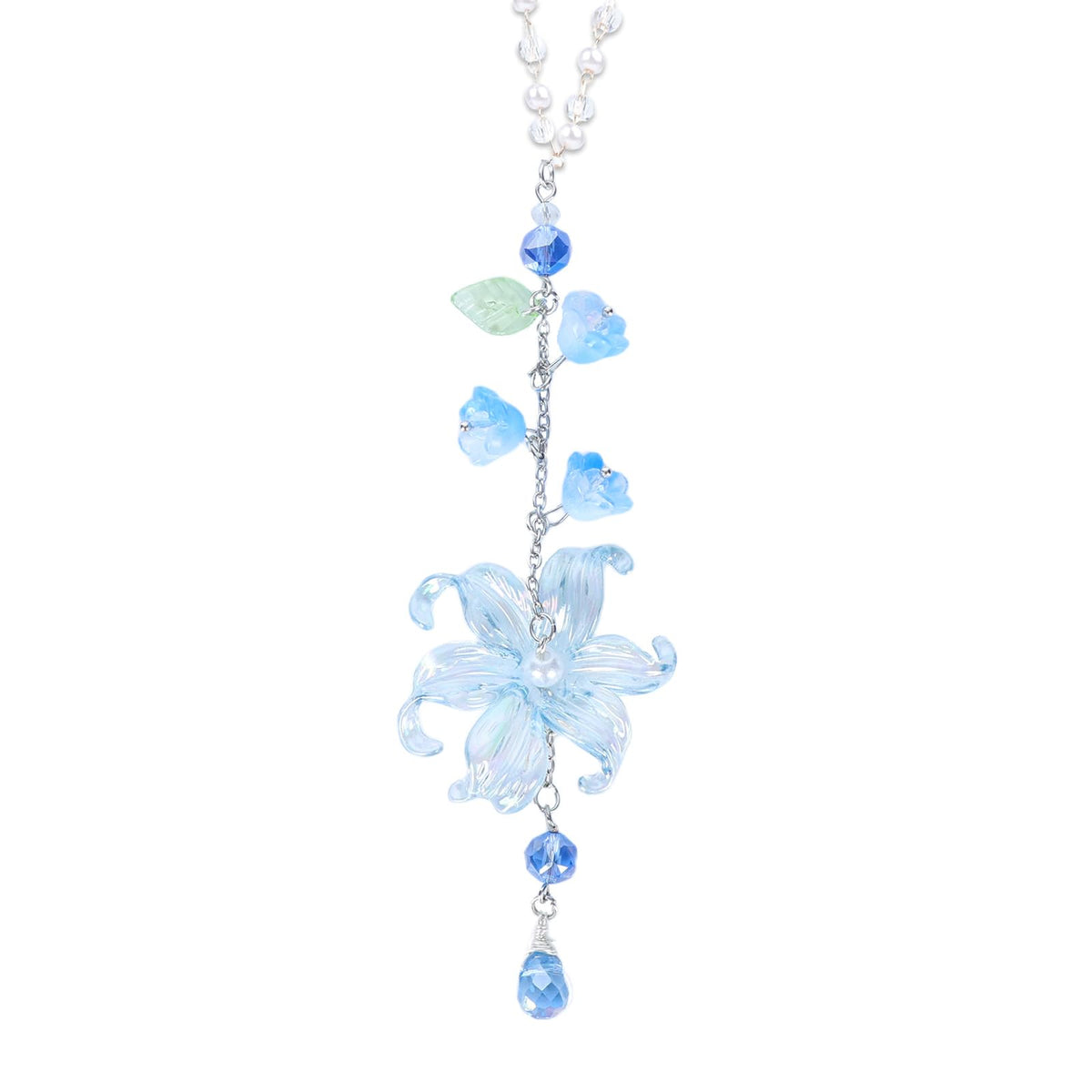 Lily of the Valley Leaf Car Charm White Summer Waterlily