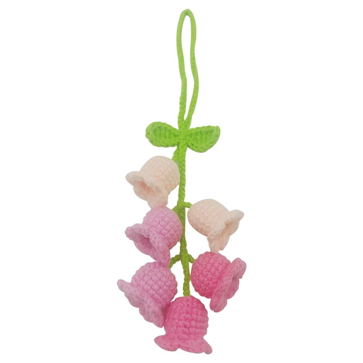 Car Rearview Mirror Hanging Ornament ，Knitted Lily of The Valley Pendant
