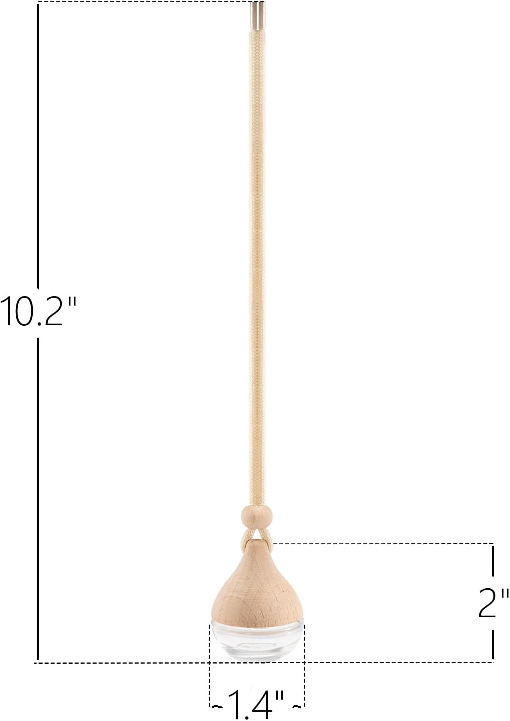 Refillable Car Air Freshener Hanging Diffuser, Empty Glass Bottle with Reed Sticks for Essential Oils, Car Scent Diffuser and Aromatherapy Pendant Decor for Women and Men, 2 Pack