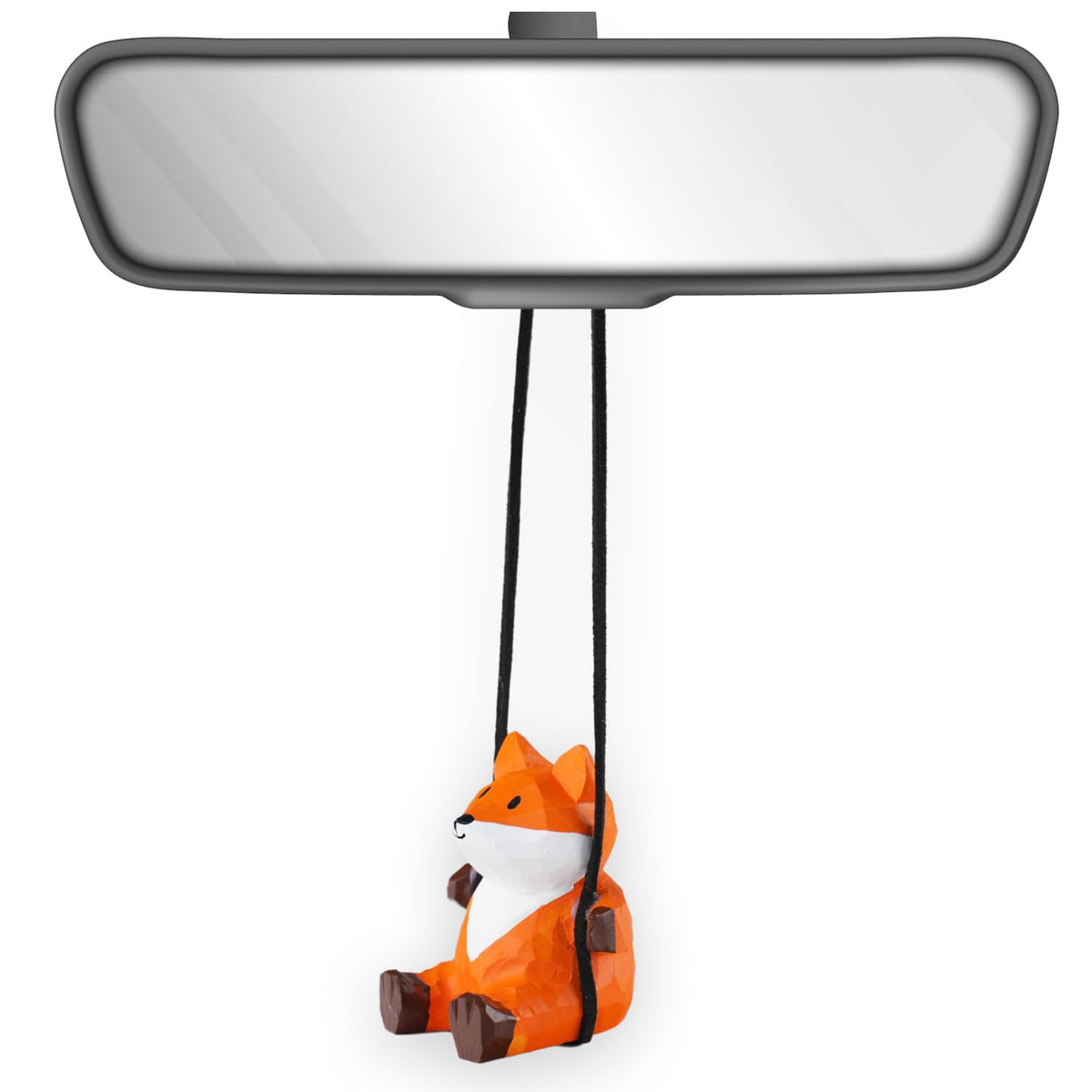 Handmade Wooden Swinging Giraffe Car Hanging Ornament - Cute Hand Carved Painted Wood Giraffe Figurine Car Mirror Hanging Accessories Decor Gifts