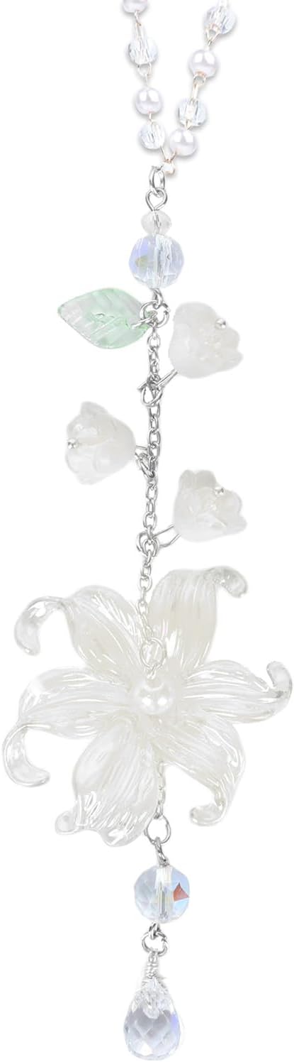 Lily of the Valley Leaf Car Charm White Summer Waterlily