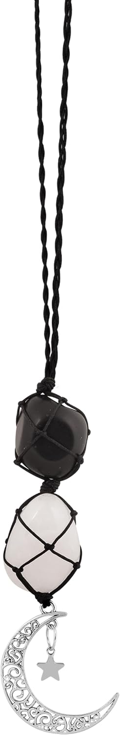 Sacina Moon Star Crystal Car Hanging Ornament, Goth Boho Hippie Charm