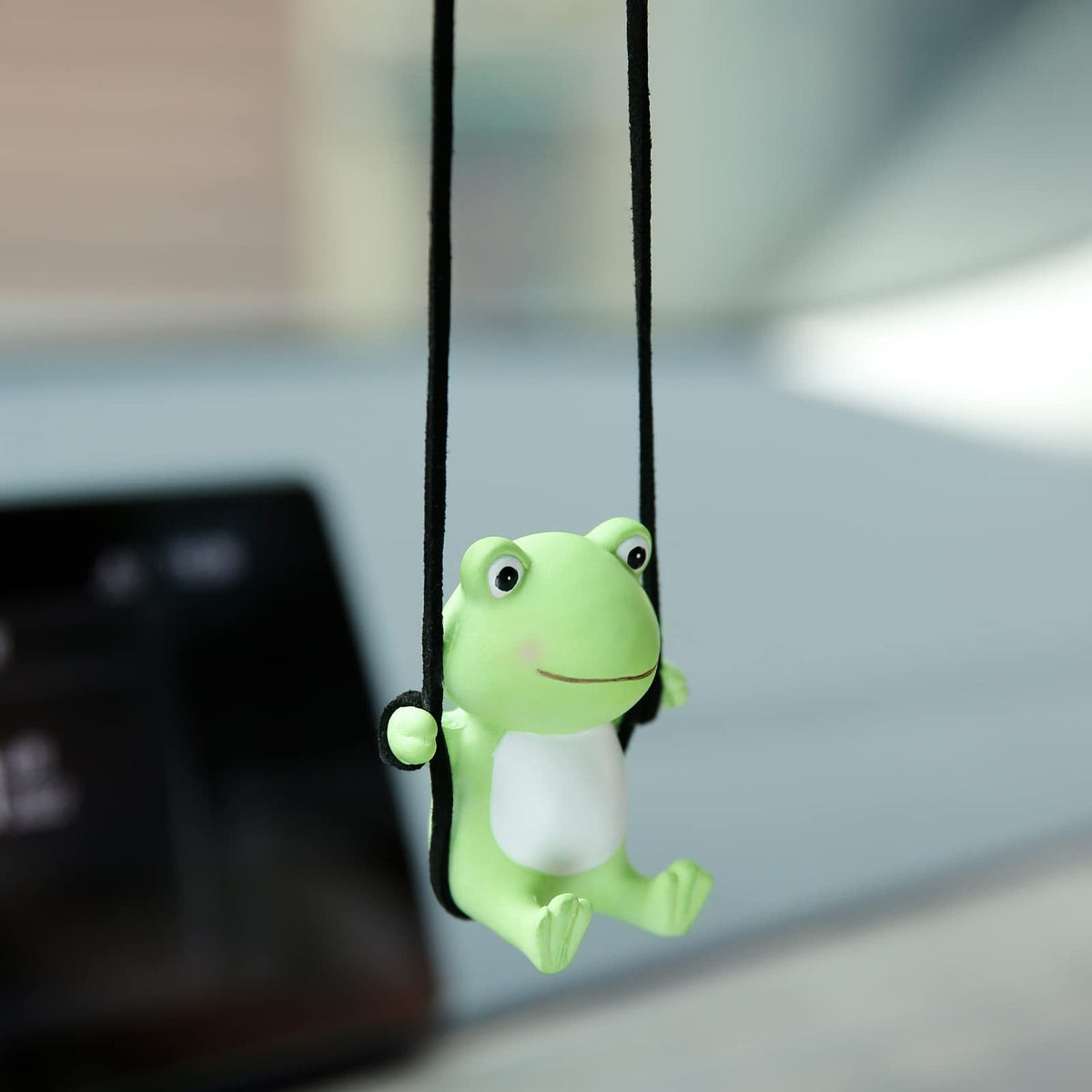 YGMONER Cute Swinging Ghost Car Mirror Hanging Ornament Halloween Car Interior Accessories (Ghost)
