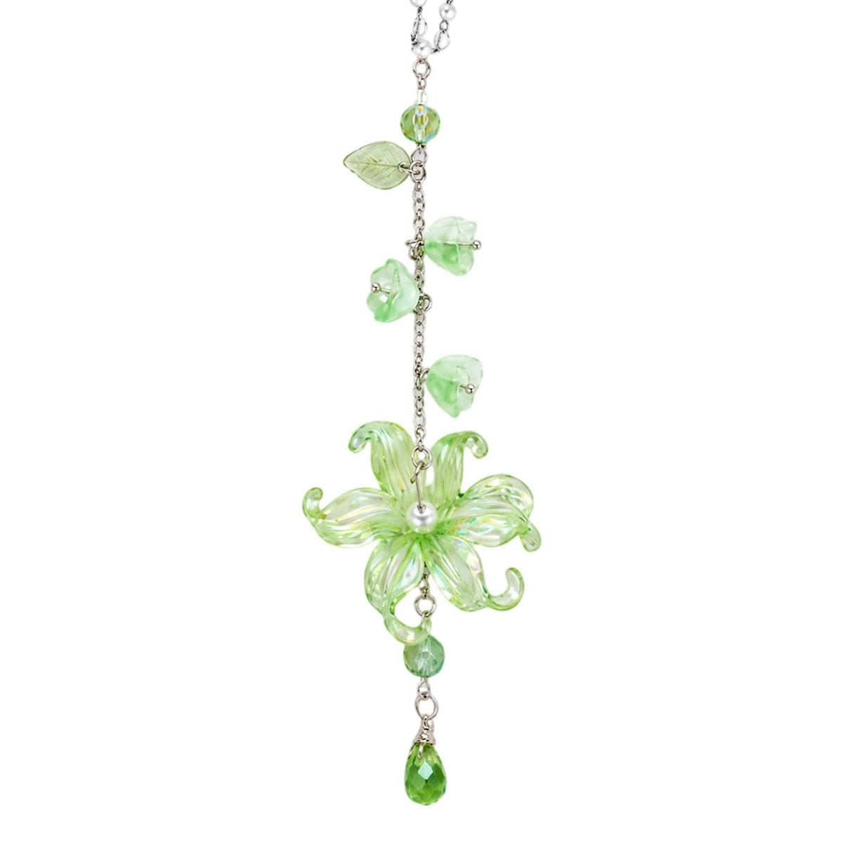 Lily of the Valley Leaf Car Charm White Summer Waterlily