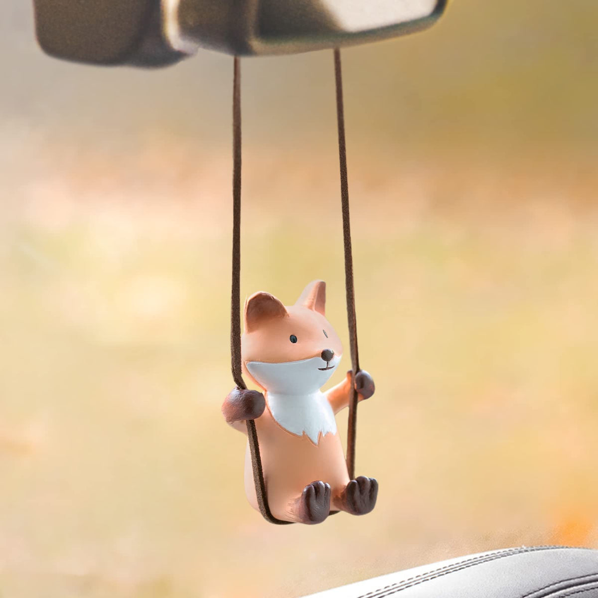 YGMONER Cute Swinging Ghost Car Mirror Hanging Ornament Halloween Car Interior Accessories (Ghost)