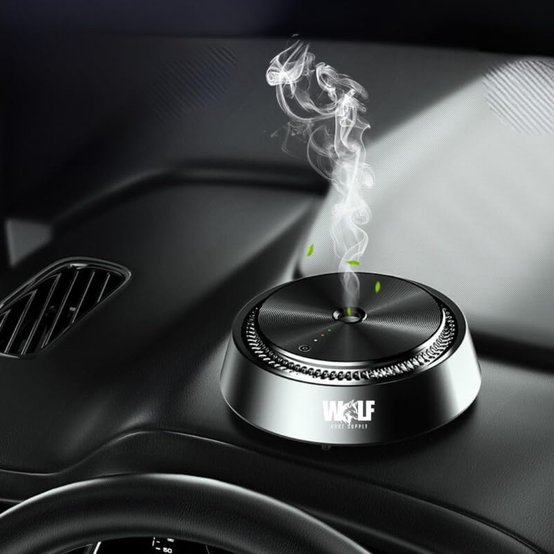 Smart Car Atomizing Aromatherapy Car Scent Diffuser | Aluminum Alloy Cordless | Automatic Shut On/Off with Motion Sensor | Wireless Essential Oil Low Noise Air Freshener Diffuser (Fragrance Included)