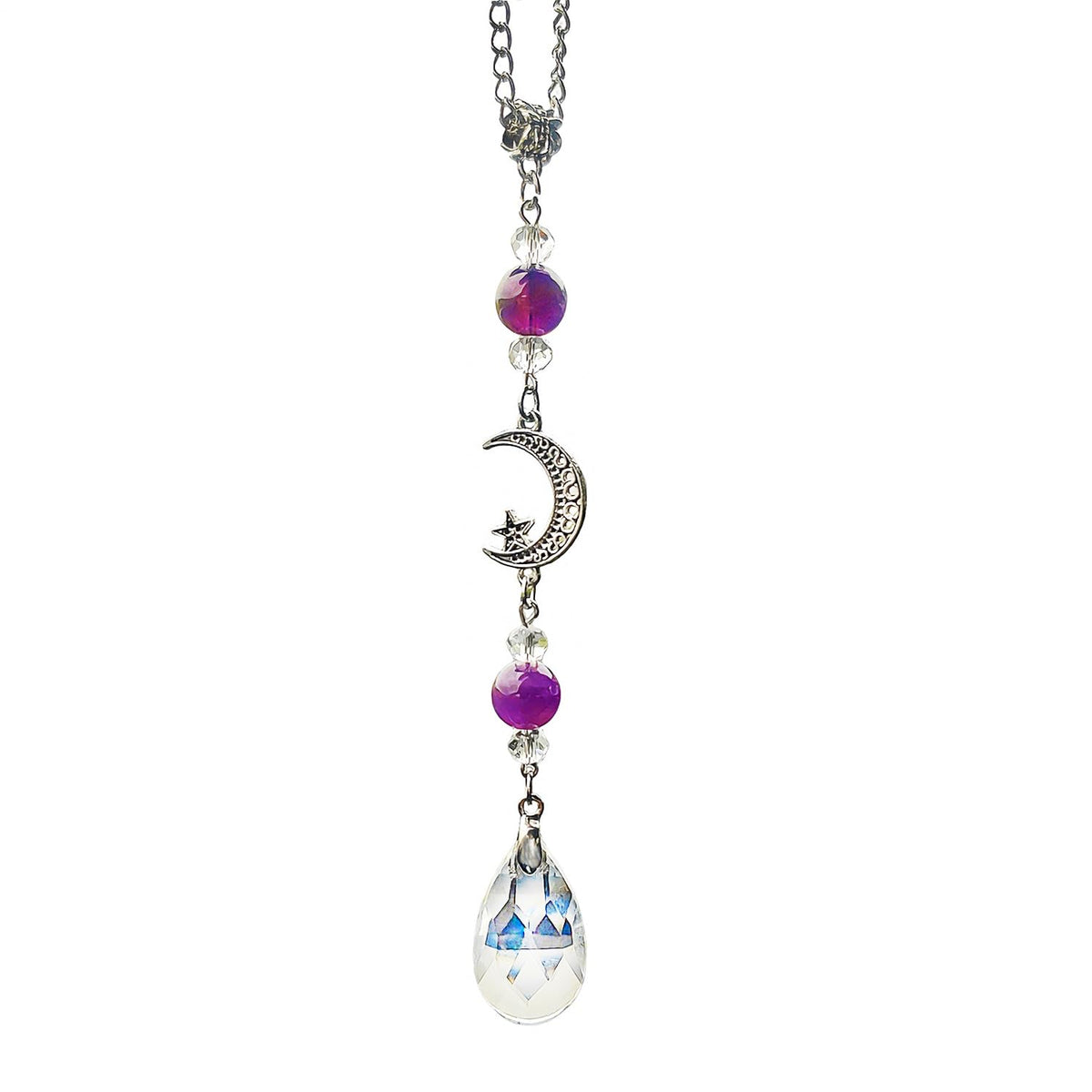 Crystal Sun Catcher Rear View Mirror Accessories, Cute Lotus Flower Pendant Car Decor, Boho Hanging Ornament Suncatchers Charms for Car Mirror, Garden, Windows