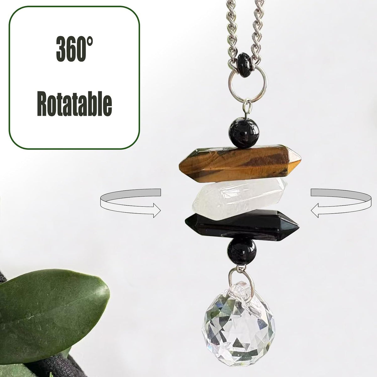 Crystal Hanging Car Charm,Healing Decor for Rear View Mirror Accessories