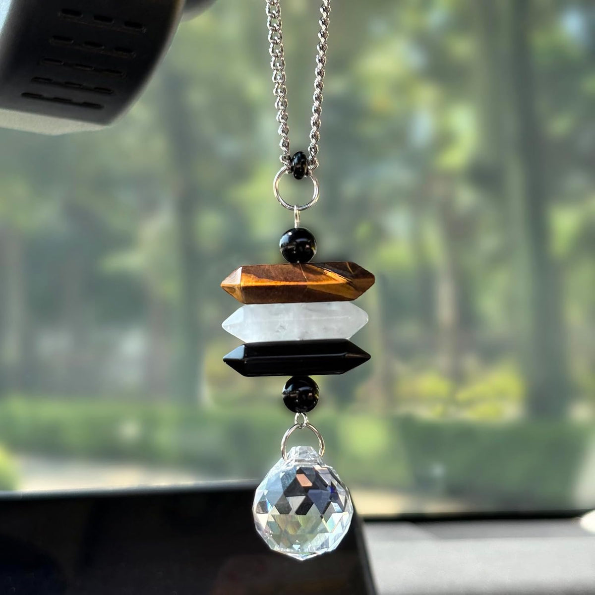 Crystal Hanging Car Charm,Healing Decor for Rear View Mirror Accessories