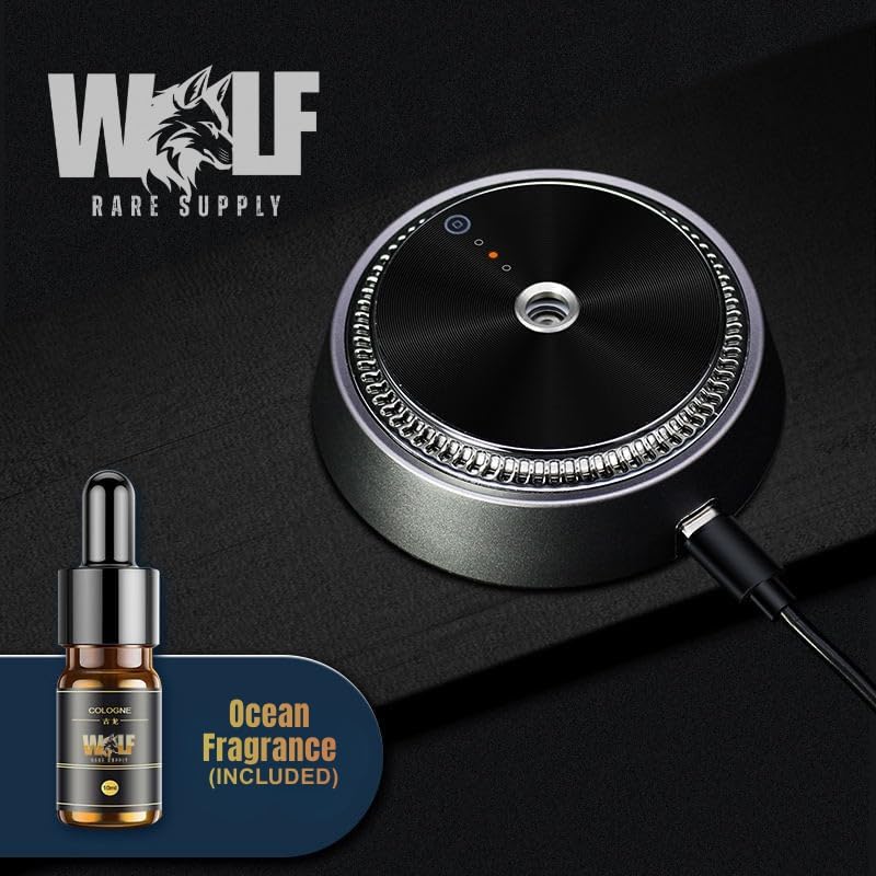 Smart Car Atomizing Aromatherapy Car Scent Diffuser | Aluminum Alloy Cordless | Automatic Shut On/Off with Motion Sensor | Wireless Essential Oil Low Noise Air Freshener Diffuser (Fragrance Included)