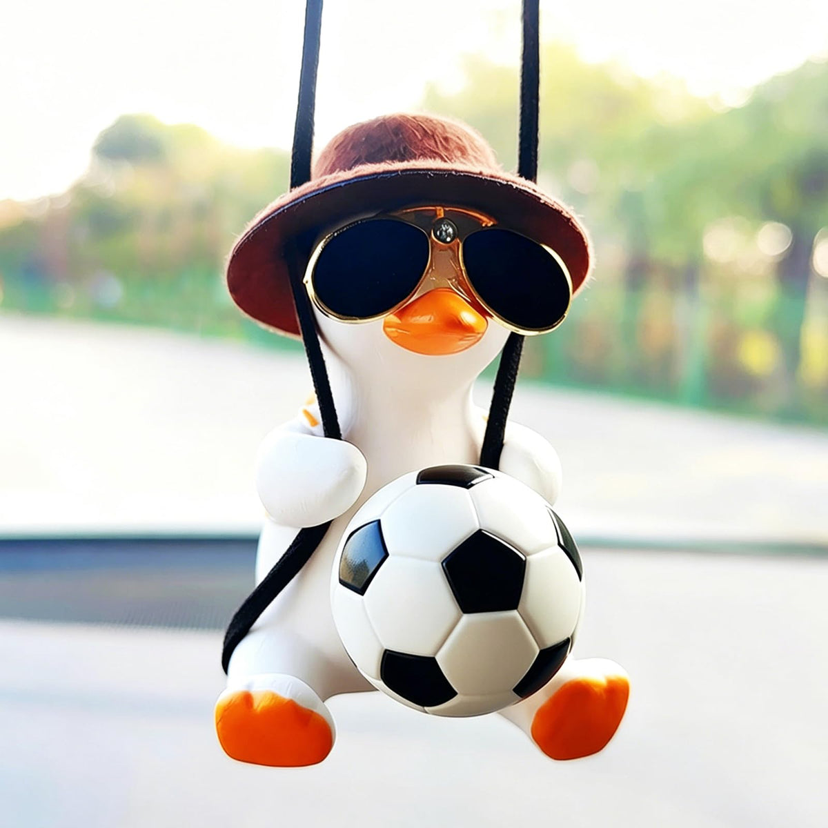 Duck Car Hanging Charm Pendant, Rear View Mirror Accessory, Cute Car Decor & Home Office Valentine's Day Gift