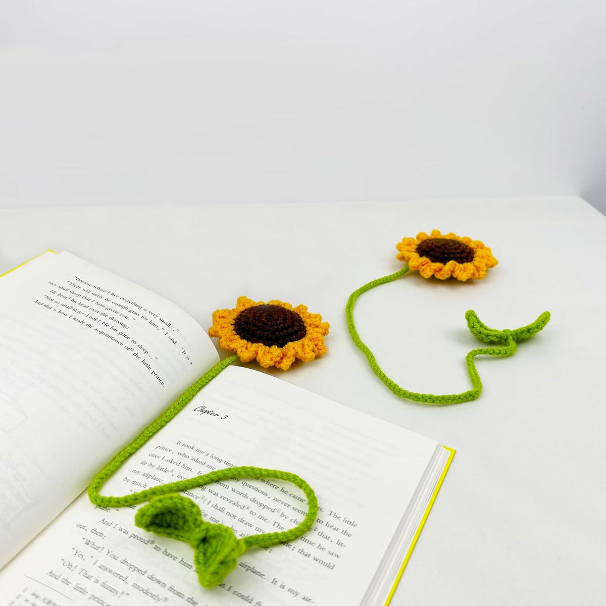 Refintural 2 Pieces Handmade Sunflower Car Accessories Sunflower Pendants Car Mirror Hanging Accessories