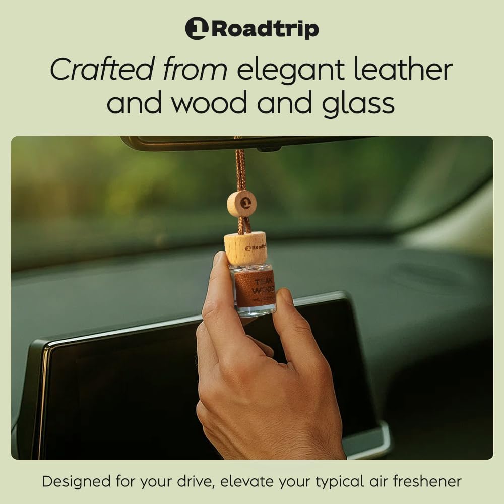 Hanging Car Air Freshener Essential Oil 2 Pack 8ml - Teak Wood