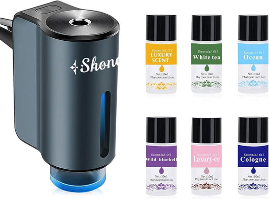 Smart Car Air Freshener Diffuser,Car Aroma Diffuser Air Freshener Spray Automatic with 6PCS Cologne Aromatherapy Oil