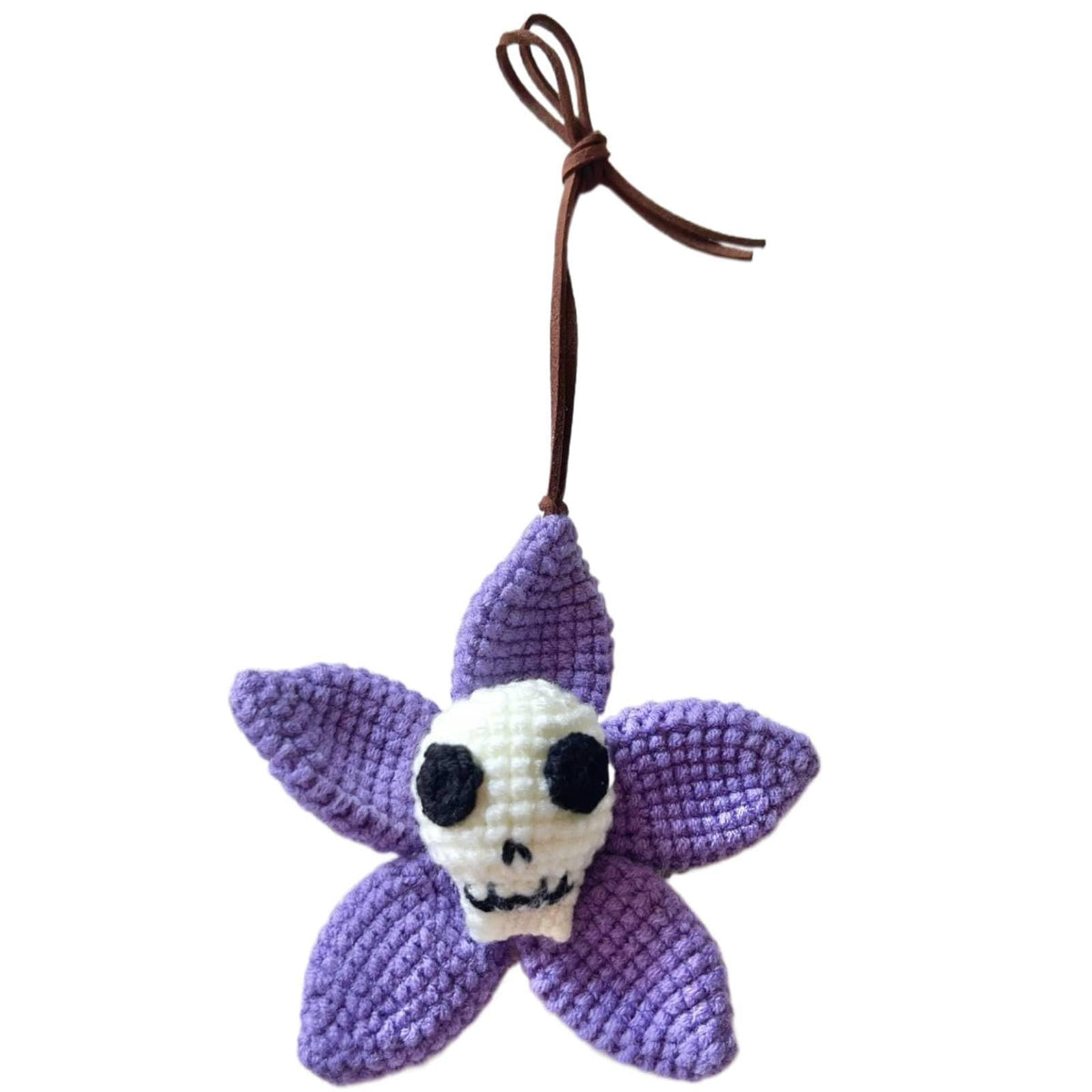 Hand Crocheted Cute Black Cartoon Hanging Ornament, Wool Car Rearview Mirror Charm, Decorative Pendant for Bag, Keychain & Home, Unique Handmade Gift (Black)