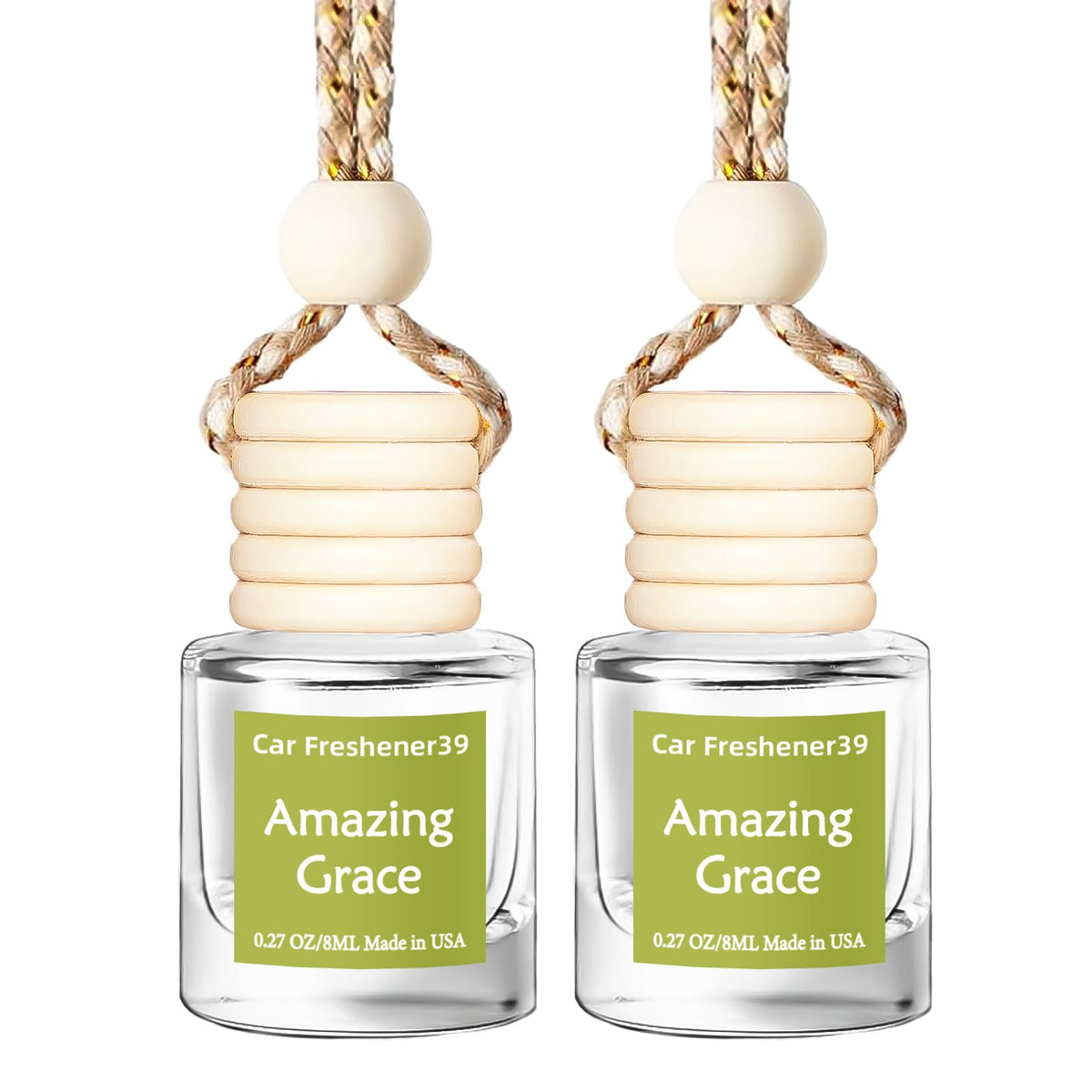 Hanging Car Air Freshener, Long Lasting Essential Oil Diffuser, Non-Toxic New Car Scent, Cute Car Fresheners for Women, 2 Pack Made in USA
