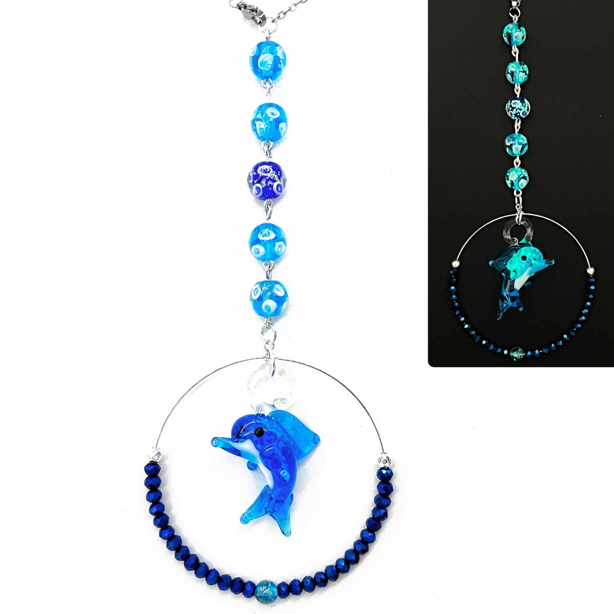 Crystal Suncatcher Charm for Car Rear View Mirror, 7 Chakras Rainbow Glass Chanderlier Prisms Hanging Car Charm, Sun Catcher Ornament Window Wall Home Décor (Rainbow Heart)