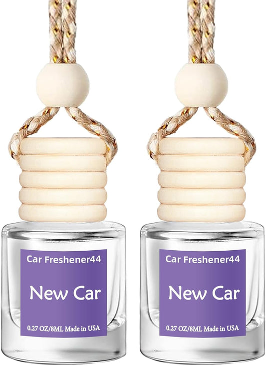 Hanging Car Air Freshener, Long Lasting Essential Oil Diffuser, Non-Toxic New Car Scent, Cute Car Fresheners for Women, 2 Pack Made in USA