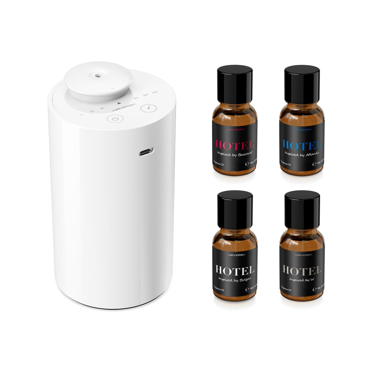 Airversa AN6 Waterless Diffuser for Essential Oil for Home, Room, Black
