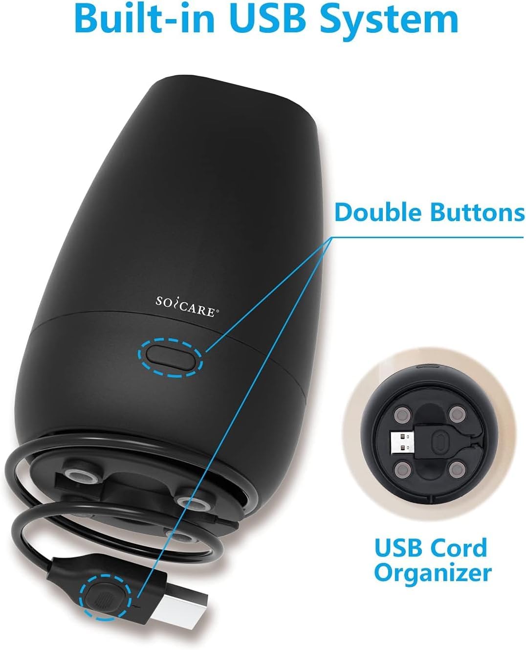 Car Diffuser for Essential Oils, Small Portable Car Essential Oil Diffuser with Built-in USB Cable, Mini Aromatherapy Air Scent Humidifier Diffuser for Travel/Office/Home (Elegant Black)