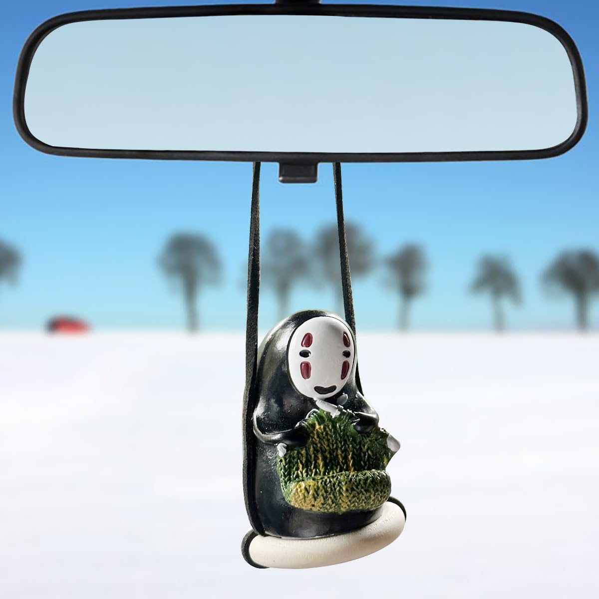 Anime Car Accessories of No Face Man Car Pendant Hanging Swing, for Car Rear View Mirror Accessories
