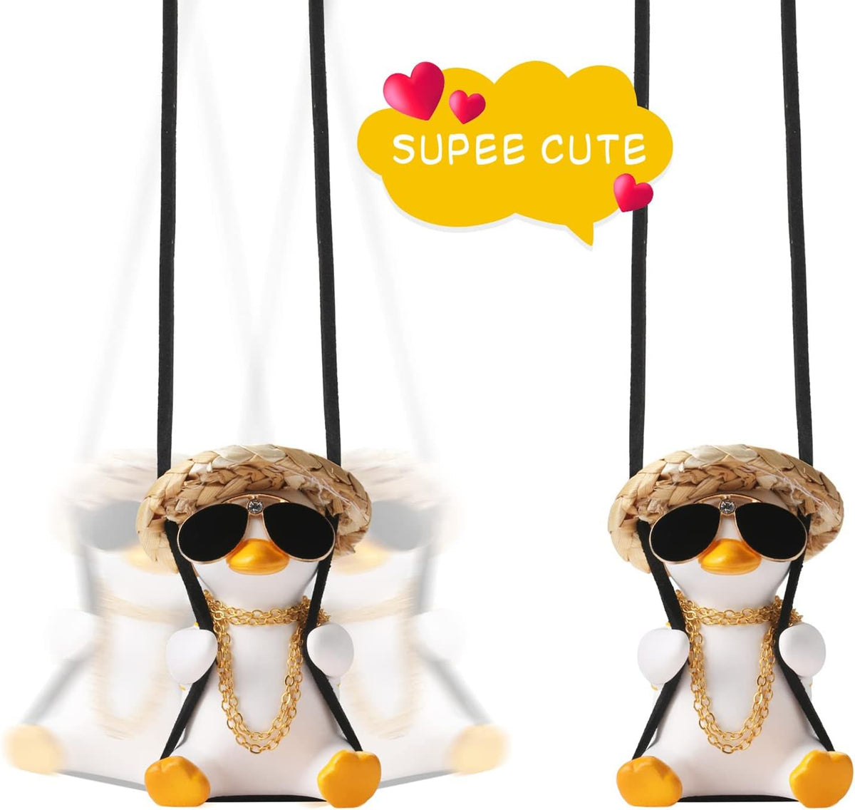 Cool Swinging Duck Car Hanging Ornament Rear View Mirror Funny Xmas Gifts