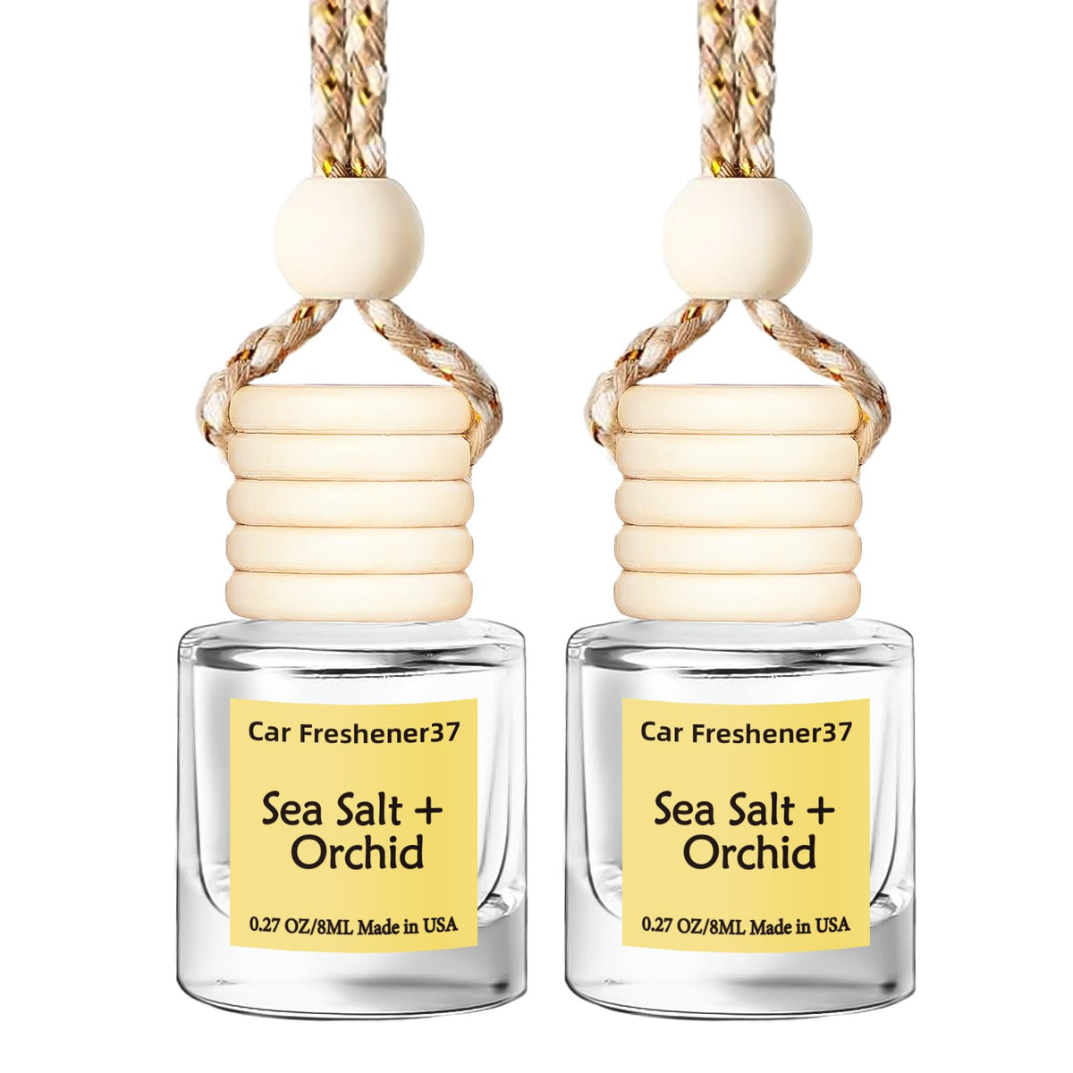 Hanging Car Air Freshener, Long Lasting Essential Oil Diffuser, Non-Toxic New Car Scent, Cute Car Fresheners for Women, 2 Pack Made in USA