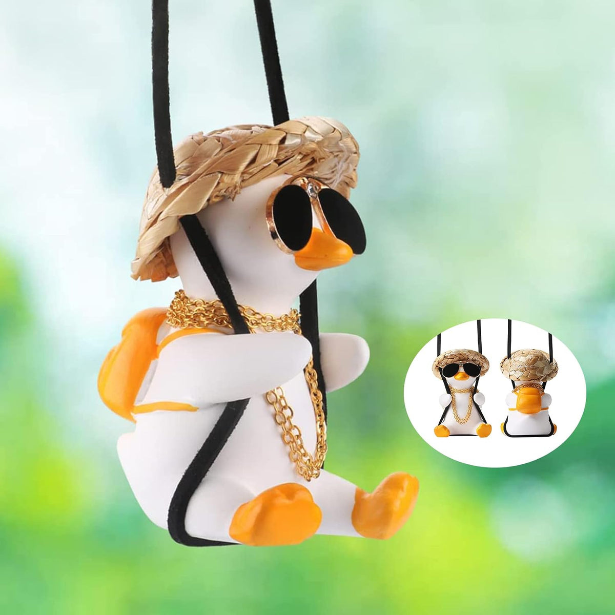 Cool Swinging Duck Car Hanging Ornament Rear View Mirror Funny Xmas Gifts