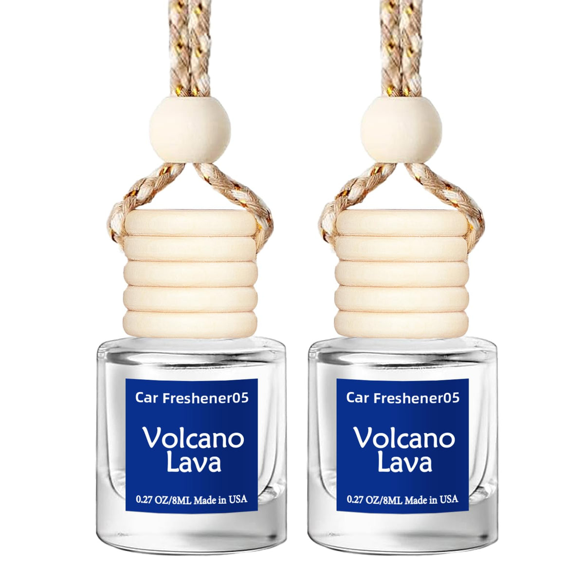 Hanging Car Air Freshener, Long Lasting Essential Oil Diffuser, Non-Toxic New Car Scent, Cute Car Fresheners for Women, 2 Pack Made in USA
