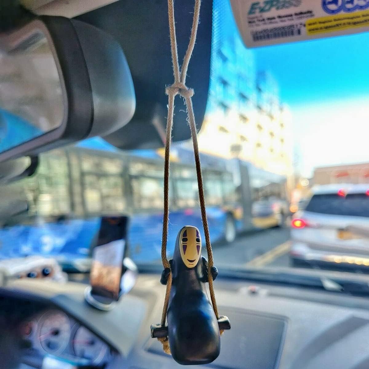Anime Car Accessories of No Face Man Car Pendant Hanging Swing, for Car Rear View Mirror Accessories
