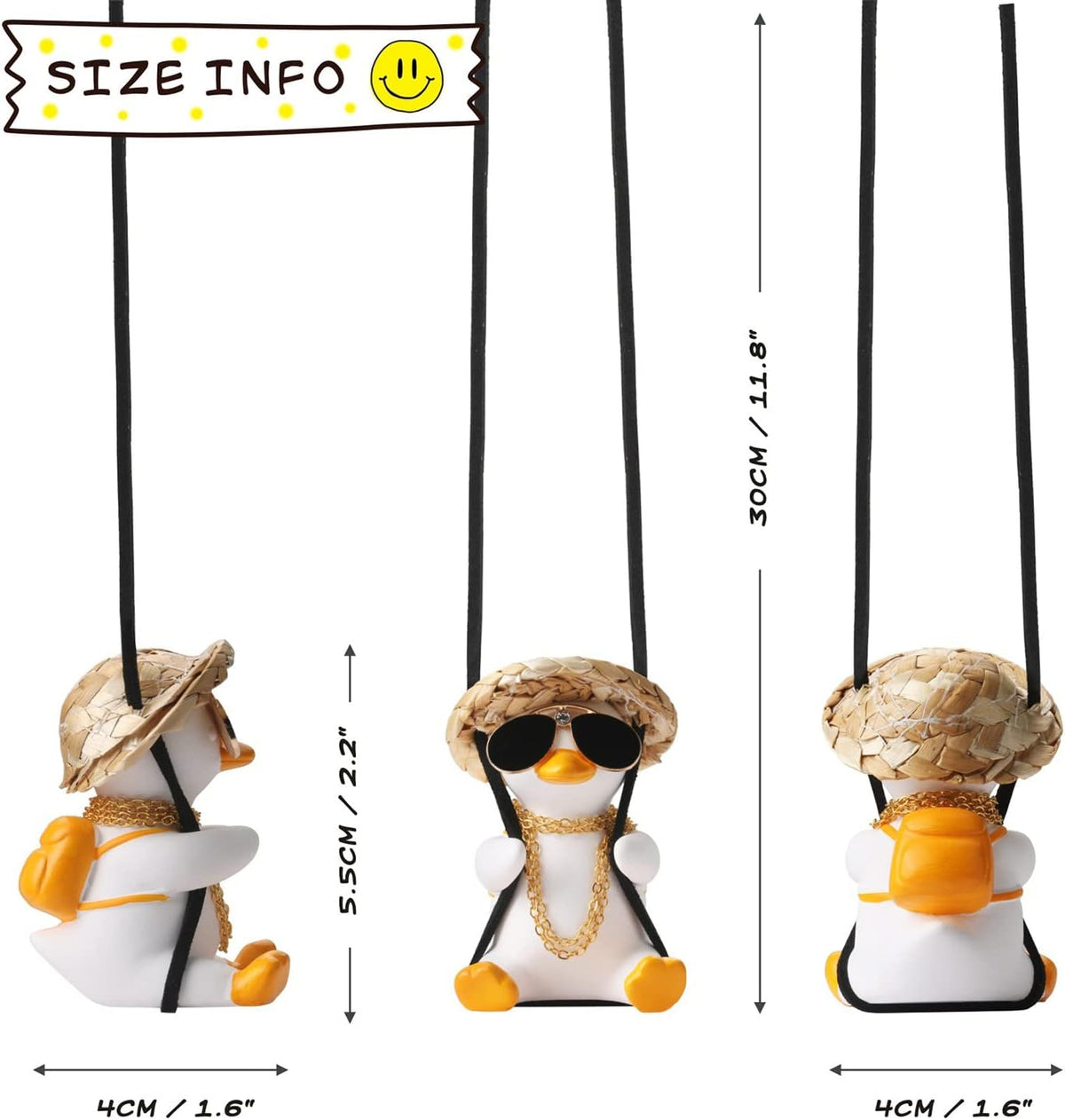 Cool Swinging Duck Car Hanging Ornament Rear View Mirror Funny Xmas Gifts