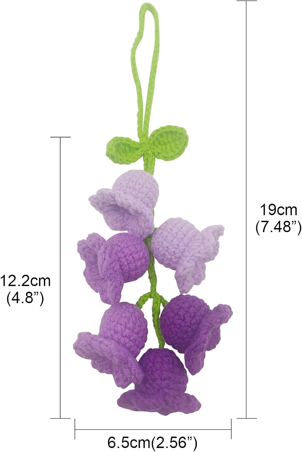 Car Rearview Mirror Hanging Ornament ，Knitted Lily of The Valley Pendant
