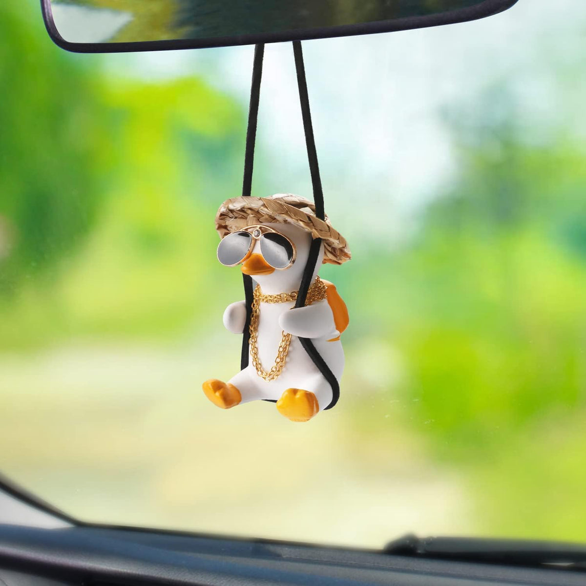 Cool Swinging Duck Car Hanging Ornament Rear View Mirror Funny Xmas Gifts