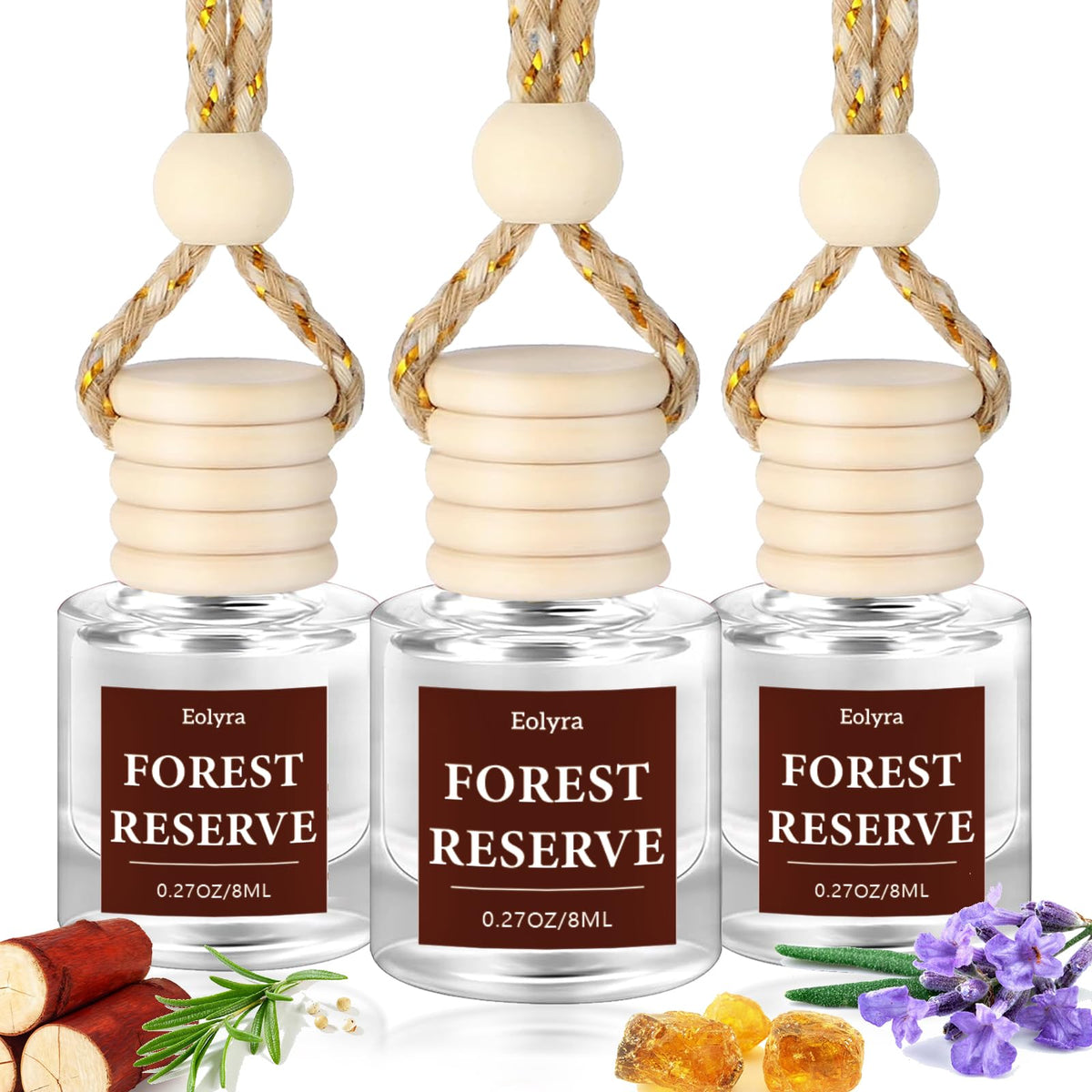 Hanging Car Air Freshener (Pack of 3) : Luxury Car Perfume for Women Men | Cute & Reusable Bottle with 45+ Days Long-Lasting Fragrance Oil Diffuser, Black ice